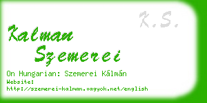 kalman szemerei business card