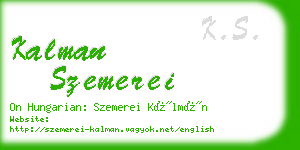 kalman szemerei business card